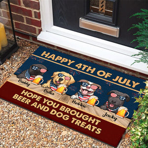 Happy Independence Day Hope You Brought Beer And Dog Treats - 4th Of July Funny Personalized Pet Decorative Mat (Cat & Dog)