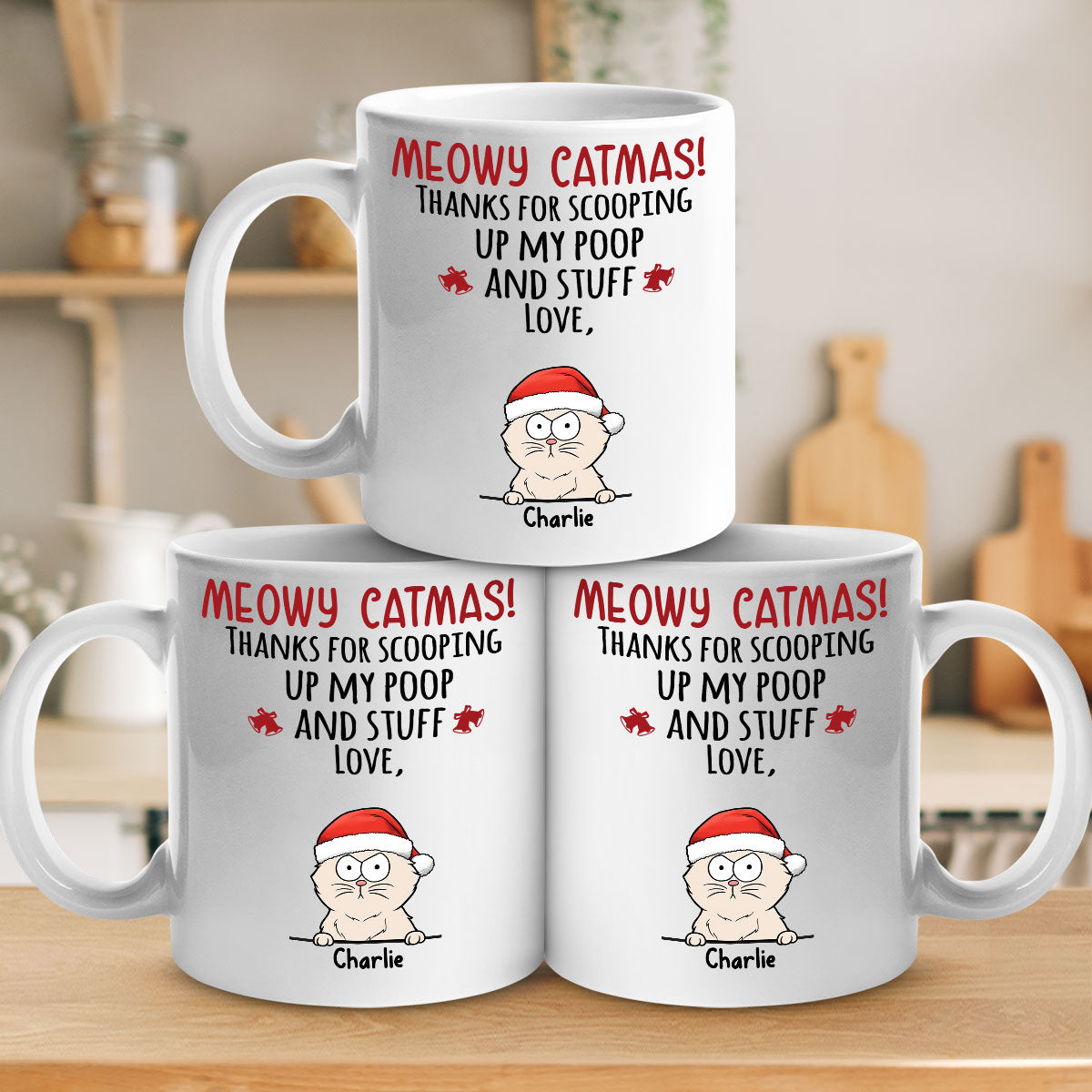 Meowy Catmas - Cat Personalized Custom Mug - Christmas Gift For Pet Owners, Pet Lovers