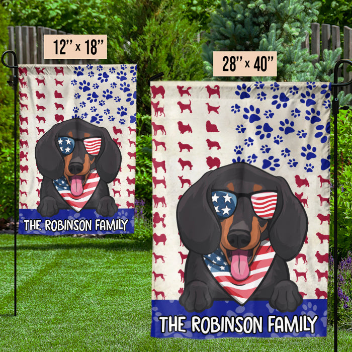 The American Family - 4th Of July Decoration - Personalized Dog Flag