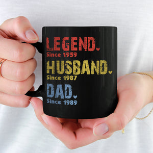 Like A Dad Just More Squatchy - Family Personalized Custom Black Mug - Birthday Gift For Dad