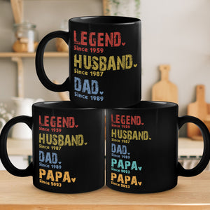 Like A Dad Just More Squatchy - Family Personalized Custom Black Mug - Birthday Gift For Dad