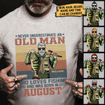 Custom Name Old Man Fishing Birthday Gifts for Men - Personalized Apparel