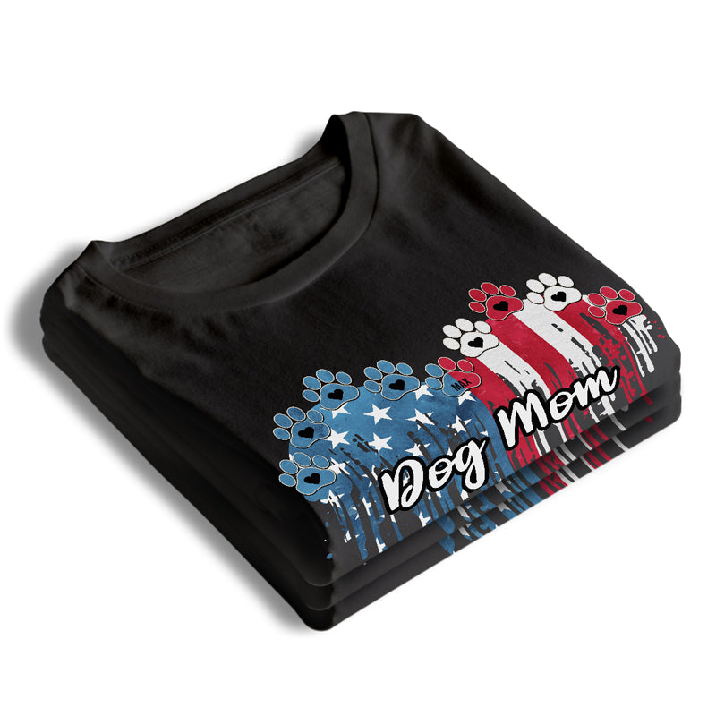 American Dog Lovers Heart Watercolor - Gifts For 4th Of July - Personalized Unisex T-Shirt