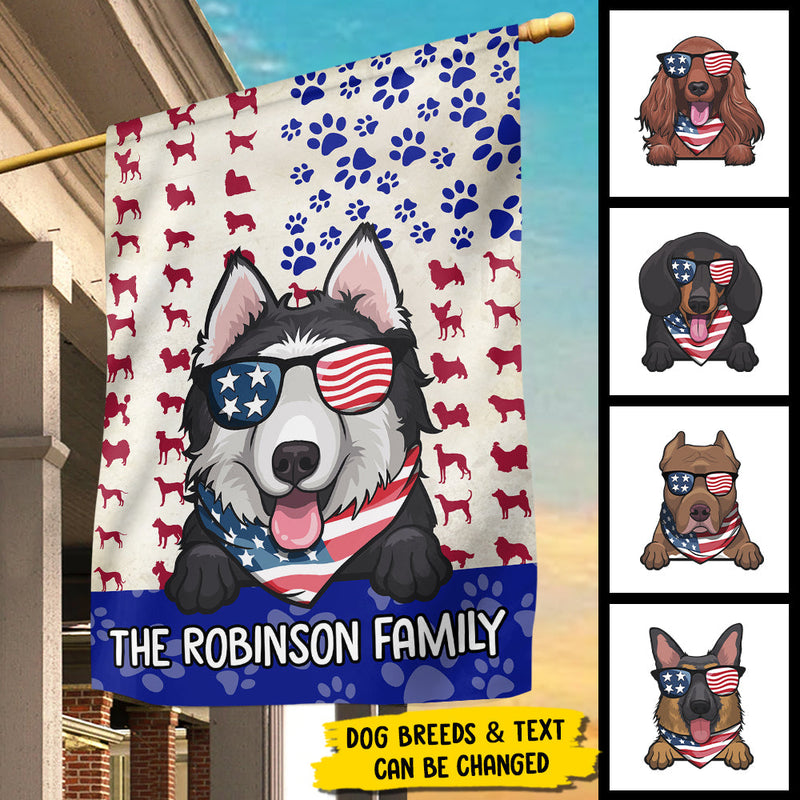 The American Family - 4th Of July Decoration - Personalized Dog Flag