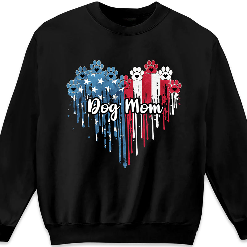 American Dog Lovers Heart Watercolor - Gifts For 4th Of July - Personalized Unisex T-Shirt