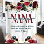 Custom Family Name Gifts for Nana - Personalized Blanket