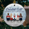 Siblings Are Greatest Gifts From Parents - Family Personalized Custom Ornament - Ceramic Round Shaped  - Christmas Gift For Siblings, Brothers, Sisters