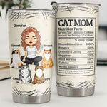 Cat Mom's Nutrition Facts, Amazing Cat Mom, Unconditional Love - Personalized Tumbler - Gift For Cat Lovers, Cat Owners, Cat Gift, Gift For Pet Lovers