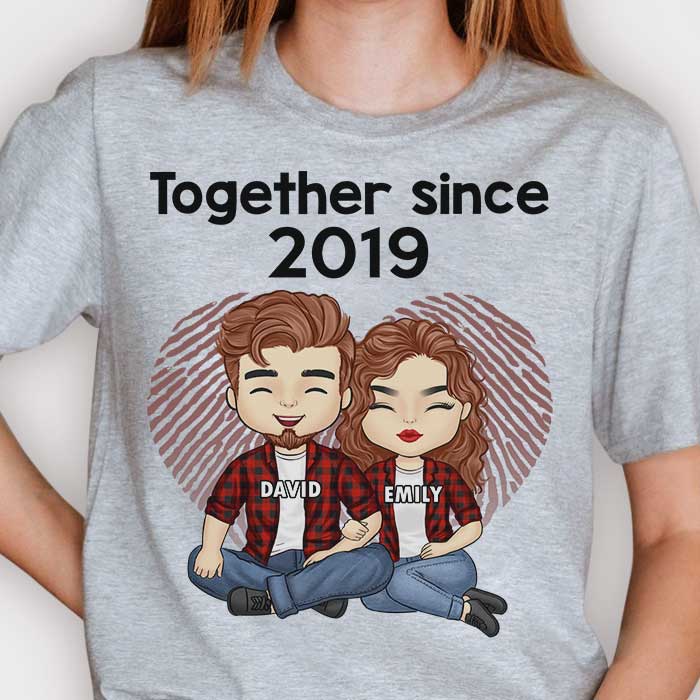 Together Since 2019 - Gift For Couples, Husband Wife, Personalized Unisex T-shirt, Hoodie.