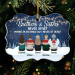 Brothers & Sisters Never Apart, Maybe In Distance But Never At Heart - Personalized Custom Benelux Shaped Acrylic Christmas Ornament - Gift For Siblings, Christmas Gift
