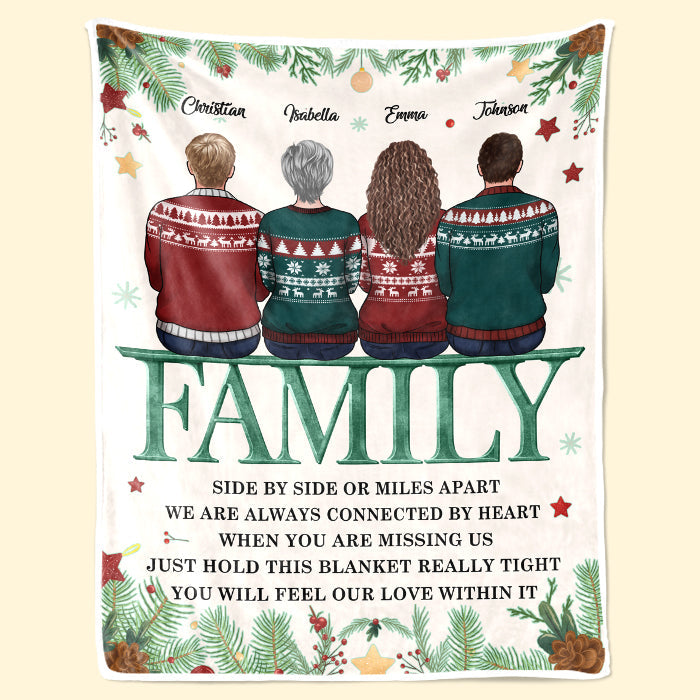 You Can Feel Our Love - Family Personalized Custom Blanket - Christmas Gift For Christmas Gift For Siblings, Brothers, Sisters
