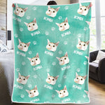 Colorful Paw Prints - Personalized Custom Blanket - Upload Image, Gift For Pet Lovers, Christmas Gift
