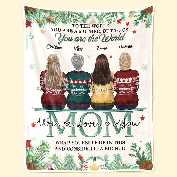 Mother & Daughters From The Start, Best Friends Forever From The Heart - Family Personalized Custom Blanket - Christmas Gift For Mother From Daughter
