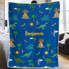 Joyful Background Dino - Personalized Custom Blanket - Gift For Kids, Gift For Family, Christmas Gift