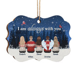 We Are Always With You - Personalized Custom Benelux Shaped Wood Christmas Ornament - Gift For Family Members, Christmas Gift