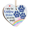 The Rainbow Bridge - Personalized Custom Heart Shaped Wood Christmas Ornament - Memorial Gift, Sympathy Gift, Christmas Gift