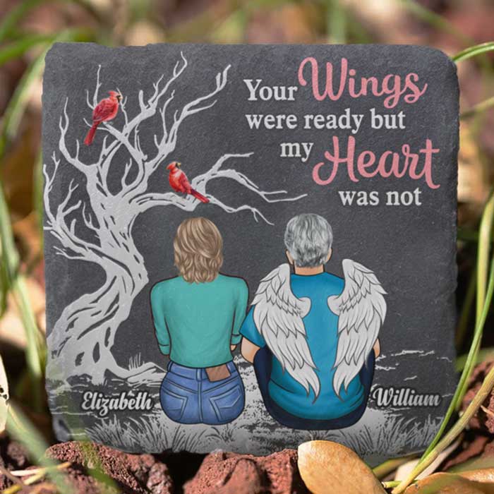 My Heart Was Not Ready - Personalized Memorial Stone, Human Grave Marker - Memorial Gift, Sympathy Gift