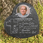 God Saw You Needed Rest - Personalized Memorial Stone, Human Grave Marker - Upload Image, Memorial Gift, Sympathy Gift