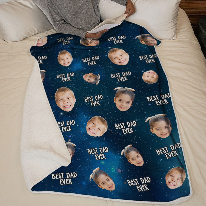 Best Dad Ever - Personalized Custom Blanket - Upload Image, Gift For Family, Christmas Gift