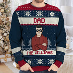 Christmas Is All About The Family Dad, Mom - Family Personalized Custom Ugly Sweatshirt - Unisex Wool Jumper - Christmas Gift For Dad