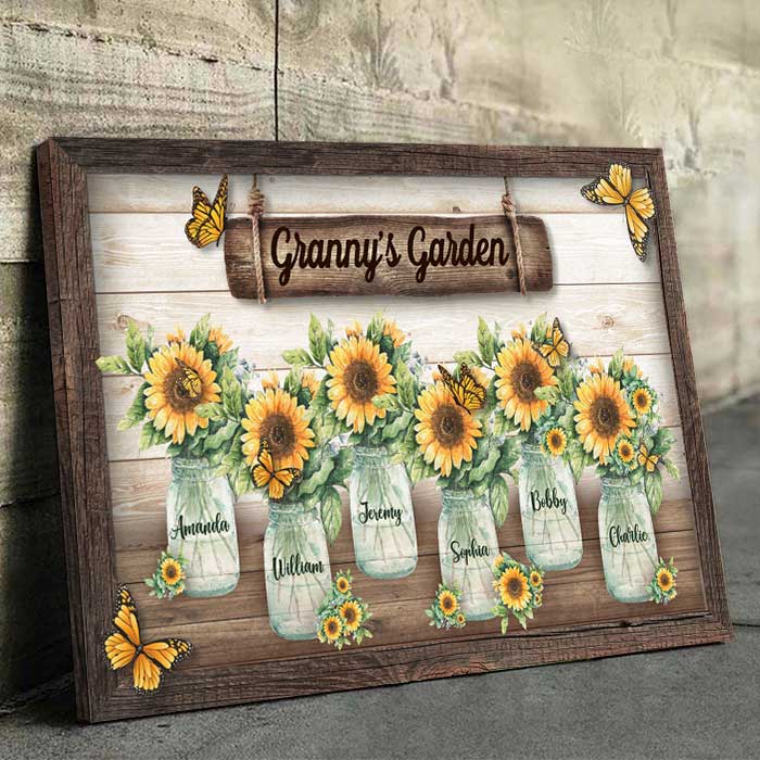 Grandma's Garden - Personalized Horizontal Canvas