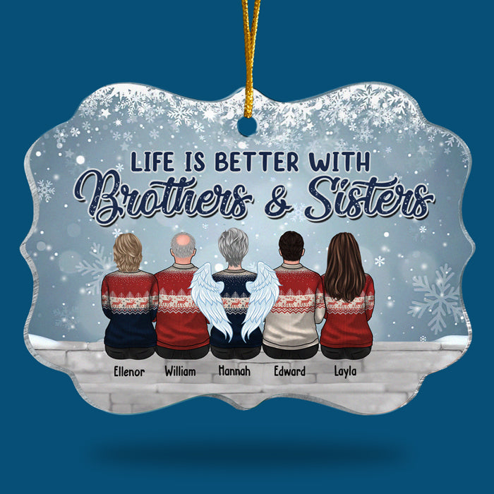 Brothers & Sisters Are Never Apart - Family Personalized Custom Ornament - Acrylic Benelux Shaped - New Arrival Christmas Gift For Siblings, Brothers, Sisters