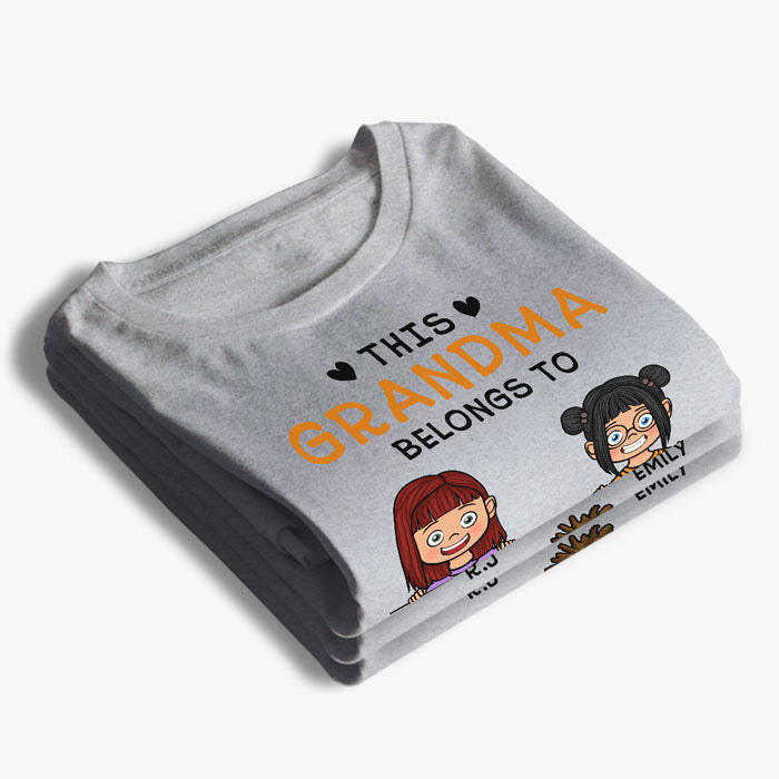 This Grandma Belongs To - Family Personalized Custom Unisex T-Shirt, Hoodie, Sweatshirt - Birthday Gift For Mom, Grandma