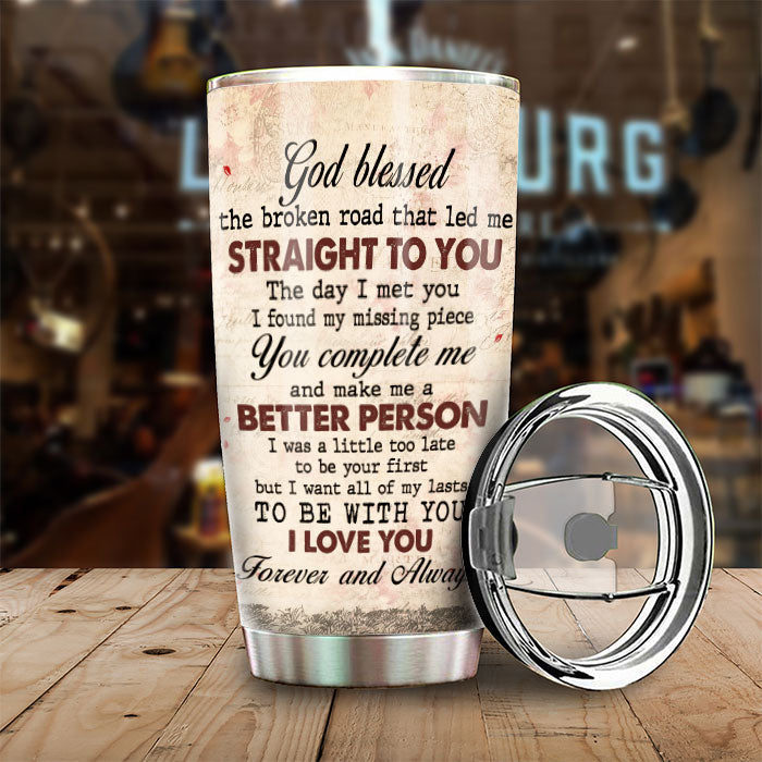 To My Wife, The Day I Met You I Found My Missing Piece - Gift For Couples, Personalized Tumbler