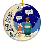 I Love You To The Moon And Back - Personalized Custom Round Shaped Ceramic Christmas Ornament - Memorial Gift, Sympathy Gift, Christmas Gift
