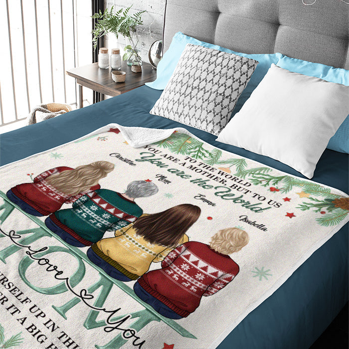 Mother & Daughters From The Start, Best Friends Forever From The Heart - Family Personalized Custom Blanket - Christmas Gift For Mother From Daughter