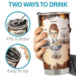 Easily Distracted By Books & Dogs - Personalized Tumbler - Gift For Dog Lovers, Dog Owners, Dog Gift, Gift For Pet Lovers