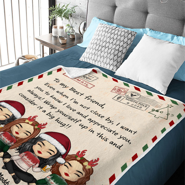 Wrap Yourself Up In This And Consider It A Big Hug - Personalized Custom Blanket - Gift For Bestie, Best Friend, Sister, Birthday Gift For Bestie And Friend, Christmas Gift