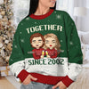 Together Since - Personalized Custom Unisex Wool Ugly Christmas Sweatshirt, All-Over-Print Sweatshirt - Gift For Couple, Husband Wife, Anniversary, Engagement, Wedding, Marriage Gift, Christmas Gift