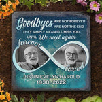 Goodbyes Are Not Forever, Goodbyes Are Not The End - Personalized Memorial Stone, Human Grave Marker - Upload Image, Memorial Gift, Sympathy Gift