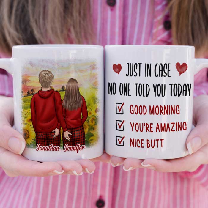 Good Morning You Are Amazing - Gift For Couples, Personalized Mug.