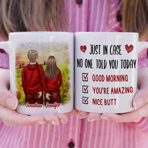 Good Morning You Are Amazing - Gift For Couples, Personalized Mug.