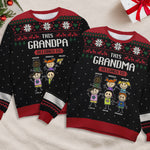 This Grandma Belongs To - Family Personalized Custom Ugly Sweatshirt - Unisex Wool Jumper - Christmas Gift For Grandma, Grandparent