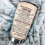 To My Wife Never Forget That I Love You - Gift For Couples, Personalized Tumbler