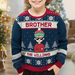 Christmas Is All About The Family Brother, Sister - Family Personalized Custom Ugly Sweatshirt - Unisex Wool Jumper - Christmas Gift For Brother, Kids