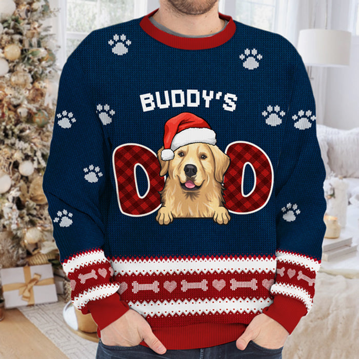 We're Dog Parents - Personalized Custom Unisex Ugly Christmas Sweatshirt, Wool Sweatshirt, All-Over-Print Sweatshirt - Gift For Dog Lovers, Pet Lovers, Christmas Gift