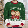 Together Since - Personalized Custom Unisex Wool Ugly Christmas Sweatshirt, All-Over-Print Sweatshirt - Gift For Couple, Husband Wife, Anniversary, Engagement, Wedding, Marriage Gift, Christmas Gift