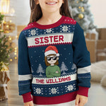 Christmas Is All About The Family Brother, Sister - Family Personalized Custom Ugly Sweatshirt - Unisex Wool Jumper - Christmas Gift For Brother, Kids