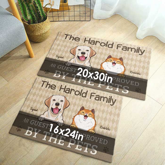 All Guests Must Be Approved By The Pets - Personalized Decorative Mat - Upload Image, Gift For Pet Lovers, Pet Owners, Pet Gift