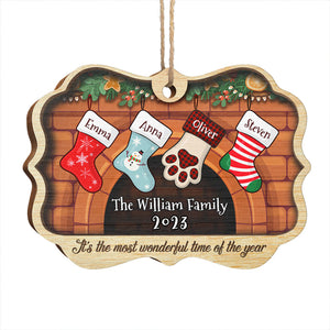 Christmas Stockings Hanging - Personalized Custom Benelux Shaped Wood Christmas Ornament