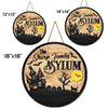 Asylum Family Sign - Family Personalized Custom Shaped Home Decor Wood Sign - Halloween Gift, House Warming Gift For Family Members