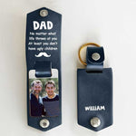 You Don't Have Ugly Children - Personalized PU Leather Keychain - Upload Image, Gift For Dad