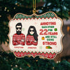 I Survived Many Years With Him And Nothing Can Scare Me - Gift For Couples, Husband Wife, Personalized Custom Benelux Shaped Wood Christmas Ornament