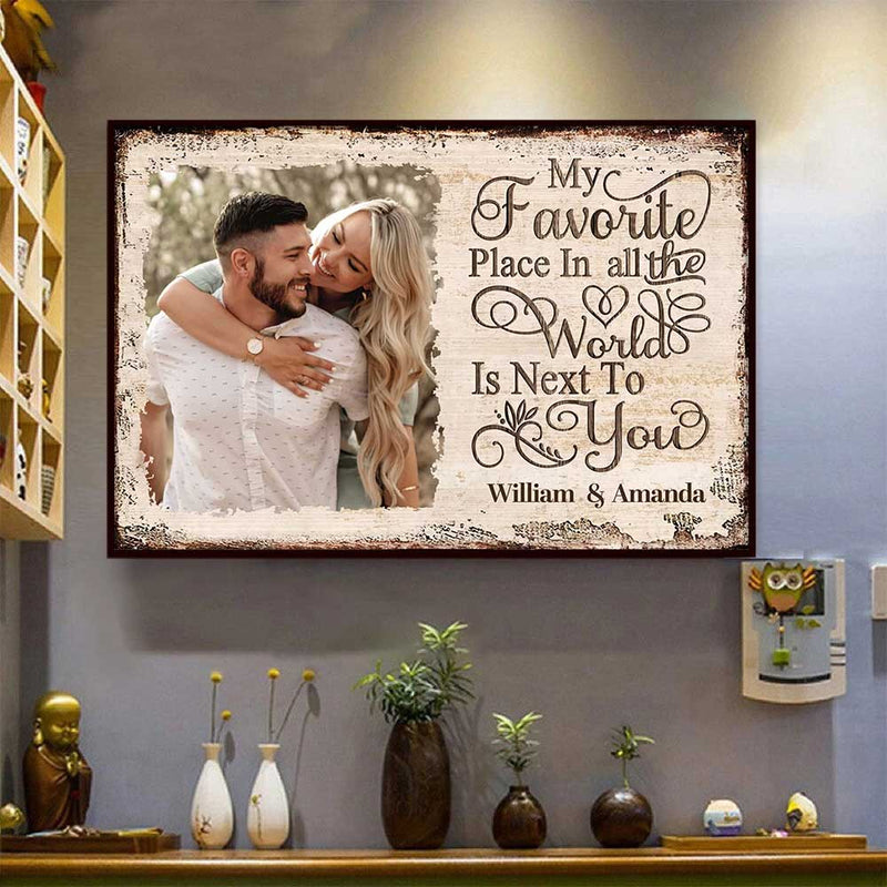 Custom Photo My Favorite Love Story Is Ours - Couple Personalized Custom Horizontal Poster - Gift For Husband Wife, Anniversary