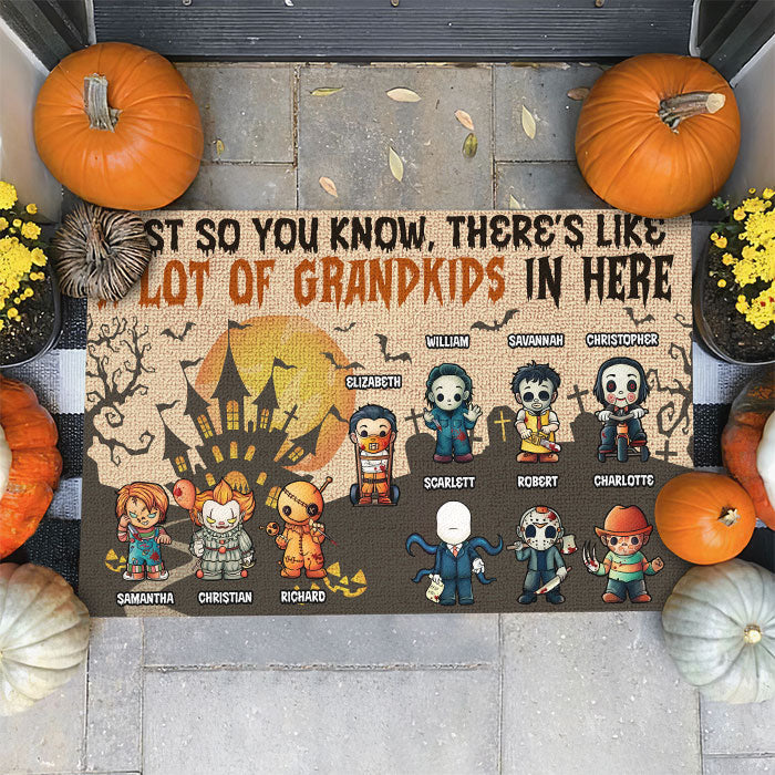 Just So You Know - There's Like A Lot Of Kids In Here - Personalized Decorative Mat, Halloween Ideas.