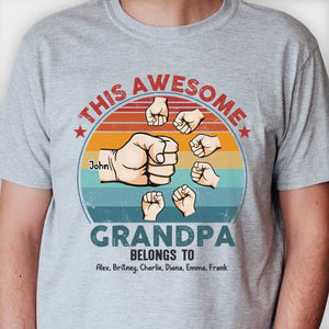 This Awesome Grandpa Belongs To These Kids - Gift For Dad, Grandpa - Personalized Unisex T-shirt, Hoodie